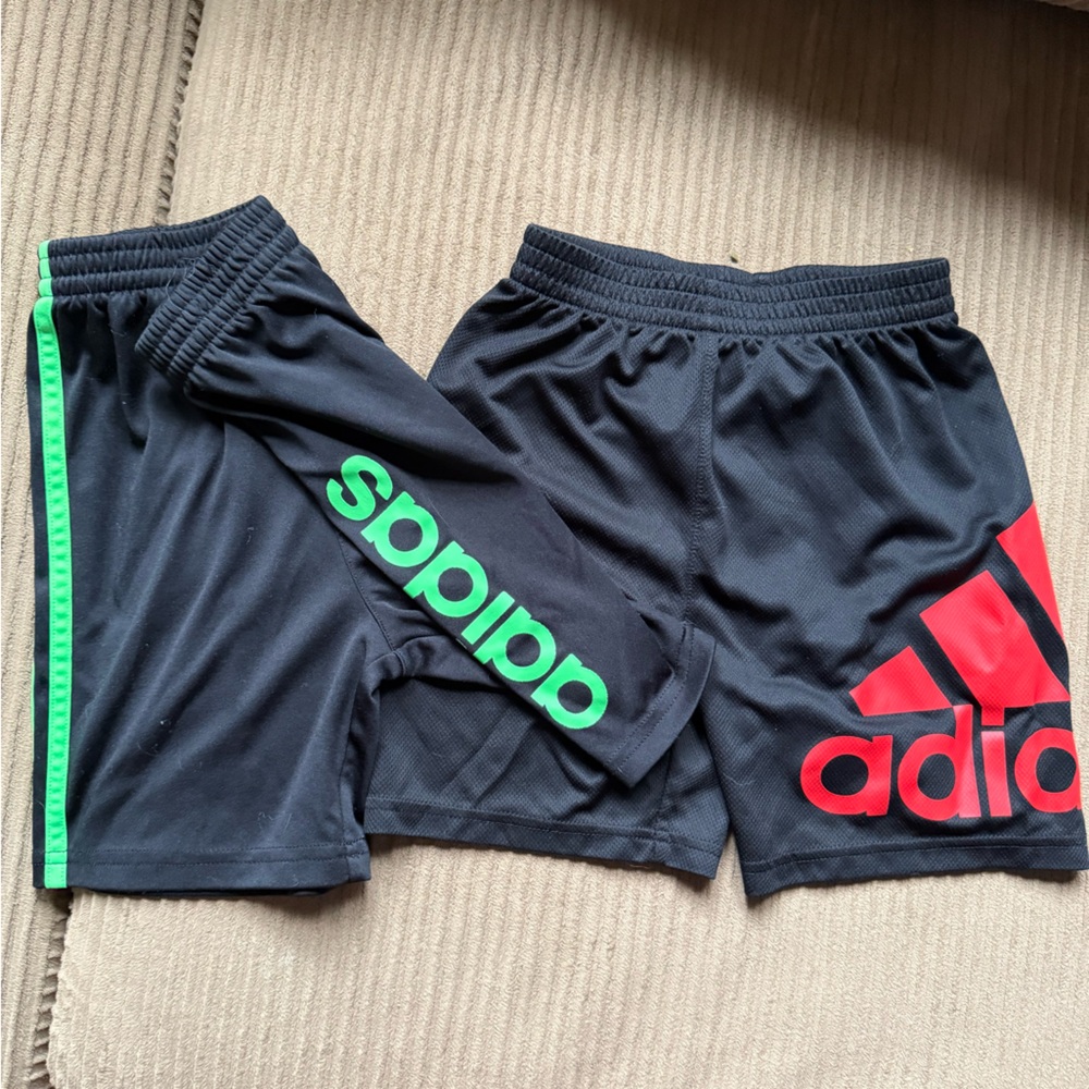 Adidas Black Shorts with Vibrant Logo Accents